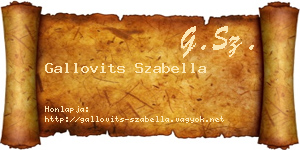 Gallovits Szabella névjegykártya